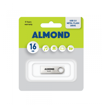 ALMOND FLASH DRIVE USB 16GB ΜΕΤΑΛΛΙΚΟ MINI